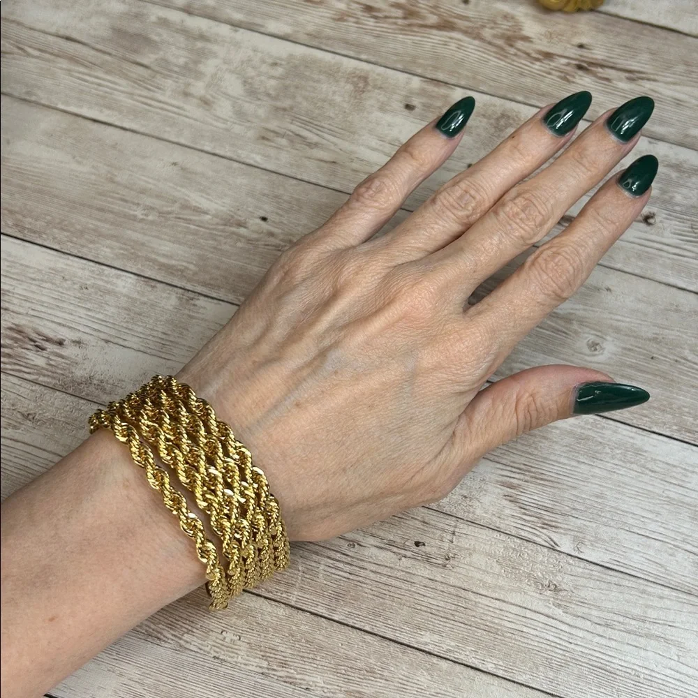 Bold Elegance Gold 5 Strand Rope Bracelet